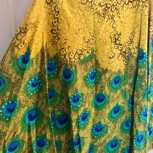 Heart Moon Star Peacock Skirt